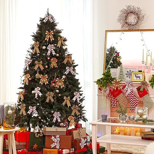 Yinder 3 Rolls Christmas Wired Ribbon Red and Lime Green Christmas Wrapping Ribbon 2.56 in Wide Polka Dot Swirl Fabric Xmas Decorative for DIY Crafts Tree Decorations