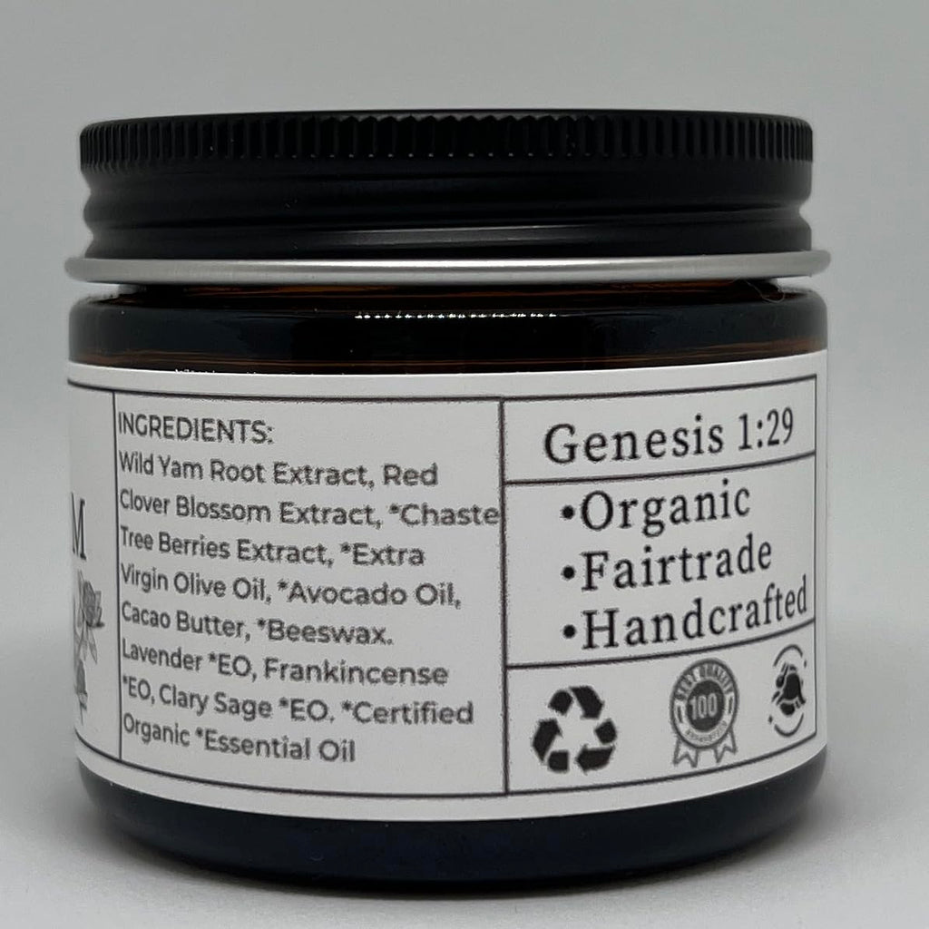 Faith and Grace Organics Wild Yam Cream for Women, Organic Hormone Balancing, PMS, Menopause & Perimenopause- 2 oz