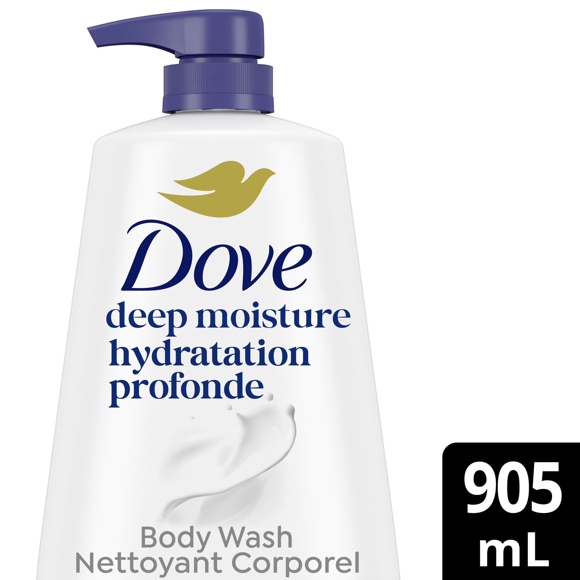 Dove Body Wash with Pump with Skin Natural Nourishers Instantly Soft Skin and Lasting Nourishment Deep Moisture Cleanser Effectively Washes Away Bacteria While Nourishing Your Skin 34 oz (Pack of 3)