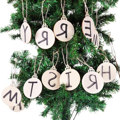 William Craft 100PCS 4" x 4.7" Inch DIY Wooden Christmas Ornaments Unfinished Predrilled Wood Slices Circles for Crafts Round Centerpieces Discs Holiday Hanging Decorations