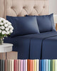 Full Size 4 Piece Sheet Set - Comfy Breathable & Cooling Sheets - Hotel Luxury Bed Sheets for Women & Men - Deep Pockets, Easy-Fit, Extra Soft & Wrinkle Free Sheets - Navy Blue Oeko-Tex Bed Sheet Set
