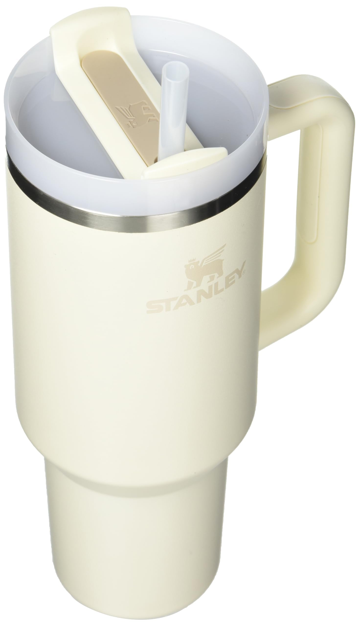 STANLEY Quencher H2.0 Tumbler with Handle and Straw 40 oz | Flowstate 3-Position Lid | Cup Holder Compatible for Travel | Insulated Stainless Steel Cup | BPA-Free | Cream 2.0