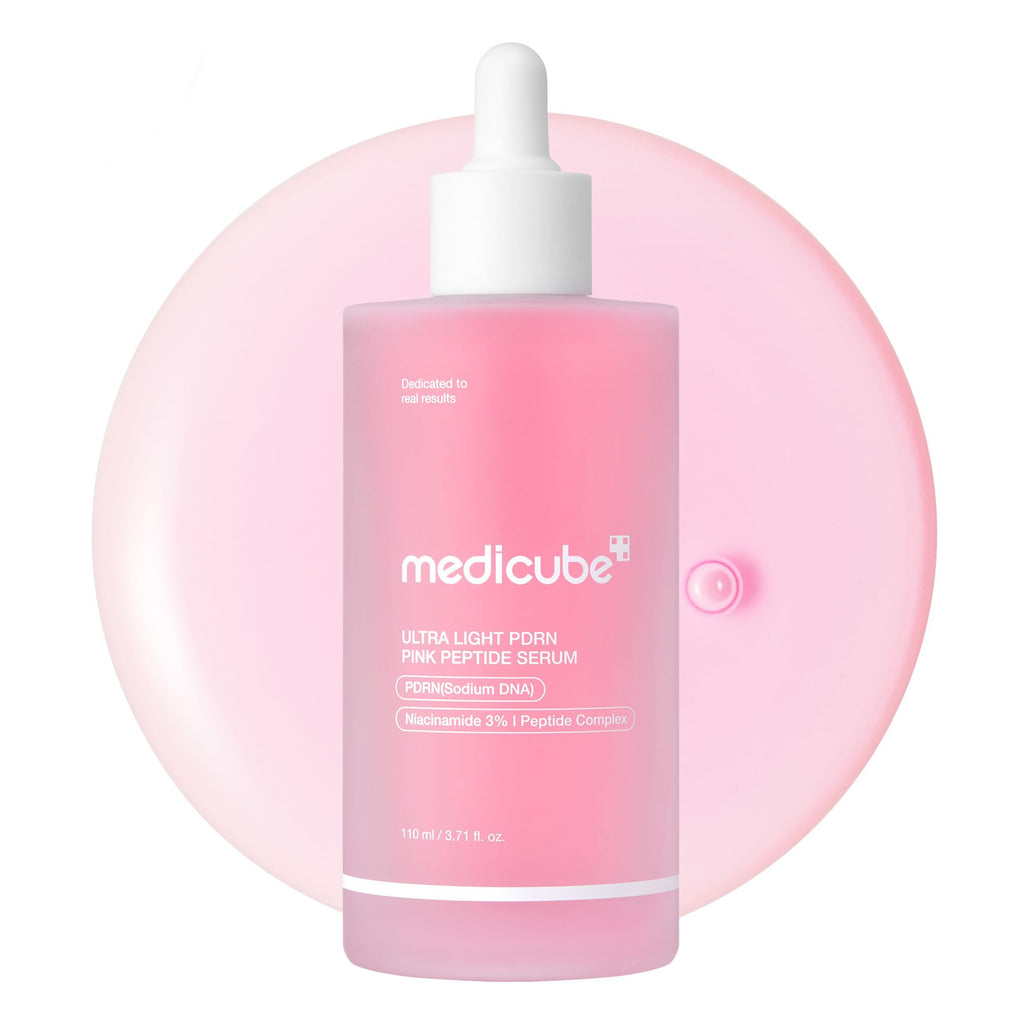 medicube PDRN Pink Peptide Serum with Salmon DNA | Ultra Light Hydrating Serum with Hyaluronic Acid | Fast-Absorbing Glow Care for Skin Clarity | Korean Skincare, 3.71 fl. Oz
