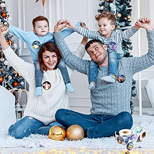 800 Pcs Christmas Religious Stickers Christmas Nativity Stickers Jesus Sticker Christian Christmas Faith Roll Sticker Labels for Xmas Cards Envelopes Candy Favor Craft,16 Designs (Cartoon Style)