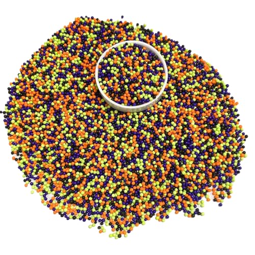 PhilaeEC Halloween Nonpareils Sprinkle 2mm Mini Peals Sprinkle Edible for Cake Decoration Cupcake Topper Cookie Baking Decorations Halloween Christmas Supplies