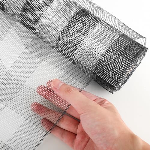 1 Roll Black and White Stripes Deco Mesh Ribbon 10 in x 30 ft, Poly Mesh Rolls for Holiday Decorating DIY Door Wreath Supplies Christmas Tree Halloween Decoration, Flora Crafting & Gift Wrapping