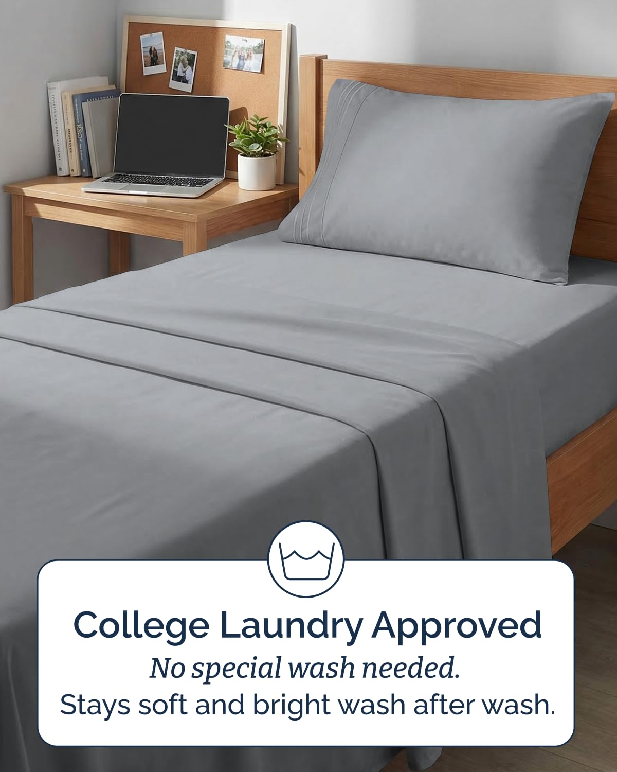 Twin XL Size 3 Piece Sheet Set - Comfy Breathable & Cooling Sheets - Hotel Luxury Bed Sheets for Women & Men - Deep Pockets, Easy-Fit, Soft & Wrinkle Free Sheets - Steel Blue Oeko-Tex Bed Sheet Set