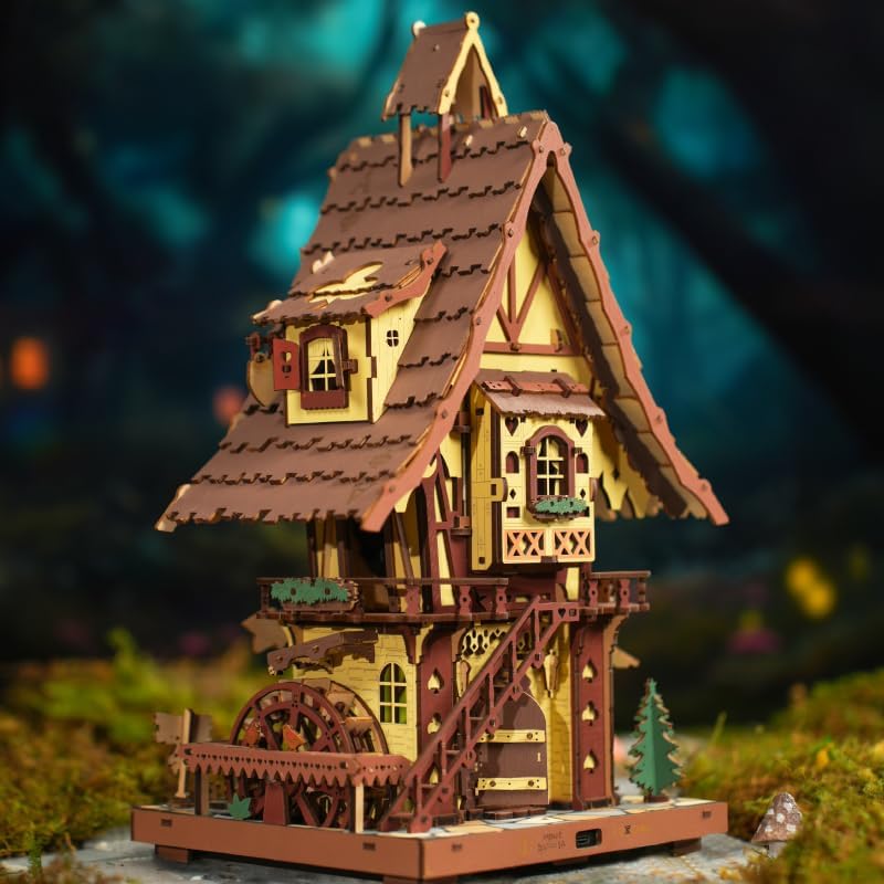 ROKR 3D Wooden Puzzles for Adults, Cuckoo Clock Model Kit, Room Home Decor DIY Watch Making Kit Functional Mechanical Building Toys, Hobbies Birthday Christmas Day Gifts for Men Women 14+