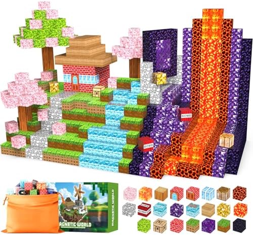 120PCS Magnetic Blocks - Building Toys for Boys Girls, 1'' Magnetic Cubes, STEM Sensory Toys, Christmas Birthday Gifts for Kids Ages 3 4 5 6 7 8 9
