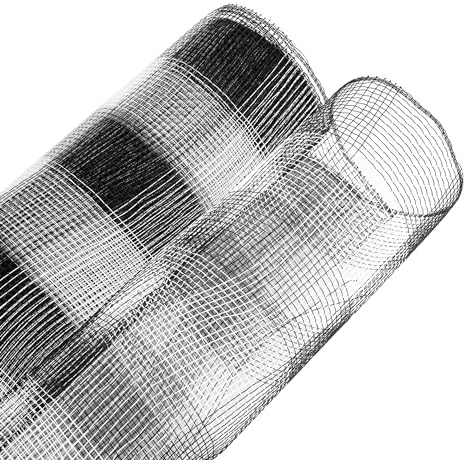 1 Roll Black and White Stripes Deco Mesh Ribbon 10 in x 30 ft, Poly Mesh Rolls for Holiday Decorating DIY Door Wreath Supplies Christmas Tree Halloween Decoration, Flora Crafting & Gift Wrapping