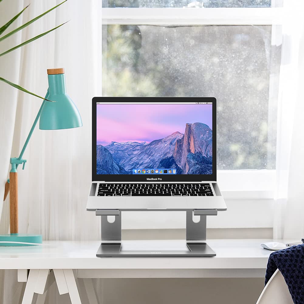 BESIGN LS03 Aluminum Laptop Stand, Ergonomic Detachable Computer Stand, Notebook Holder, Laptop Mount Compatible with Air, Pro, Dell, HP, Lenovo More 10-15.6" Laptops, Gray