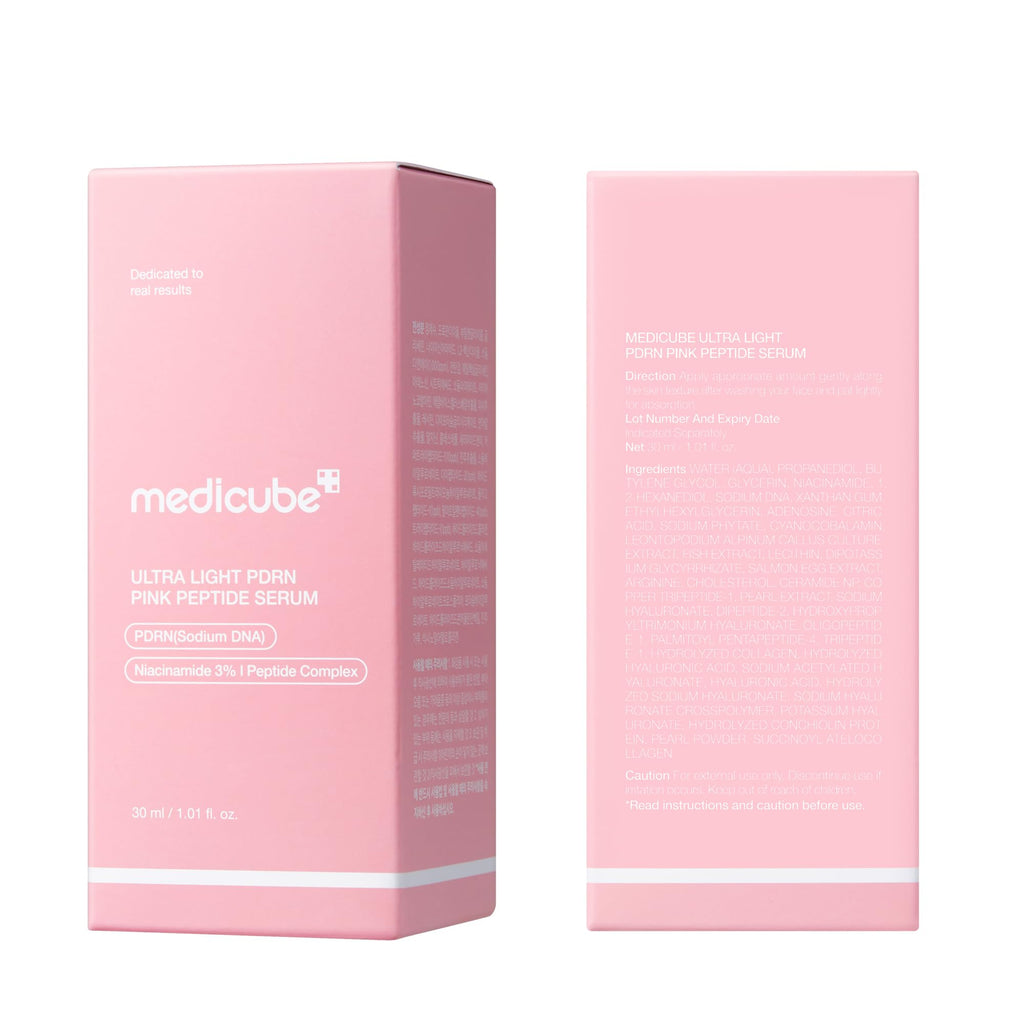 medicube PDRN Pink Peptide Serum with Salmon DNA | Ultra Light Hydrating Serum with Hyaluronic Acid | Fast-Absorbing Glow Care for Skin Clarity | Korean Skincare, 1.01 fl. Oz