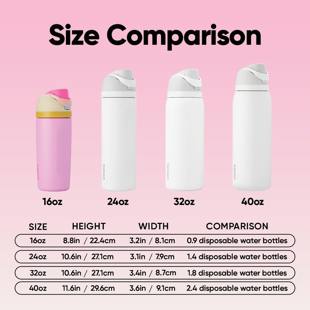 Owala Kids FreeSip Insulated Stainless Steel Water Bottle with Straw for Sports, Travel, and School BPA-Free Sports Water Bottle, 16 oz, Treasure Hunt