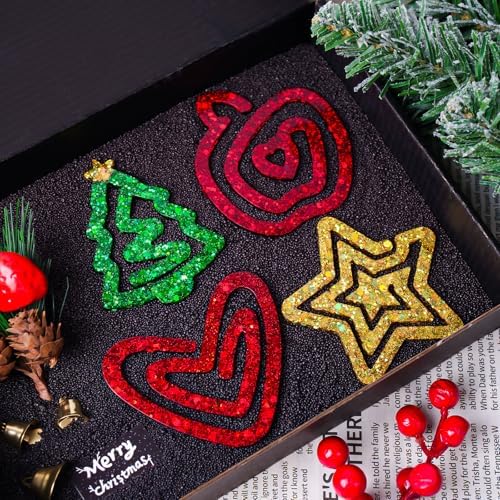 10-Cavity Silicone Resin Bookmark Mold with Varieties of Shapes and Size, Paper Clip Molds with Christmas Tree Cross Apple Shapes for DIY UV Resin Crafts, DIY Unique Gifts for Book Lovers