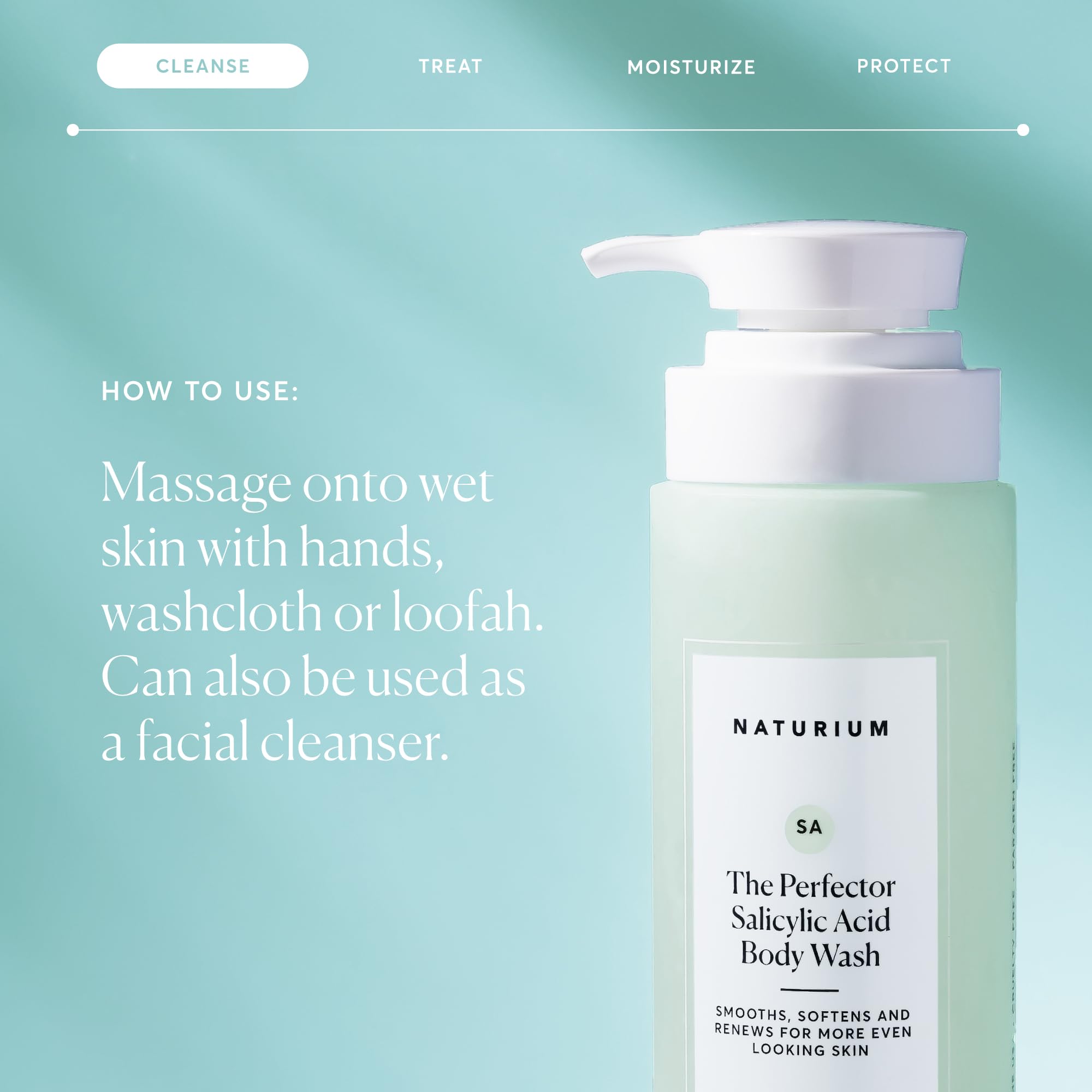 Naturium The Perfector Salicylic Acid Body Wash, Gentle & Smoothing Cleanser, 16.9 oz
