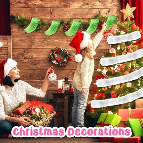 XunYee 12 Pcs Shaggy Plush Faux Fur Fabric Craft Fur Precut Strips Fake Ribbon for Christmas Winter DIY Cosplay Costume Gnomes Beard Santa Claus Hair Dwarf, 12 Colors(2 x 60 Inch)