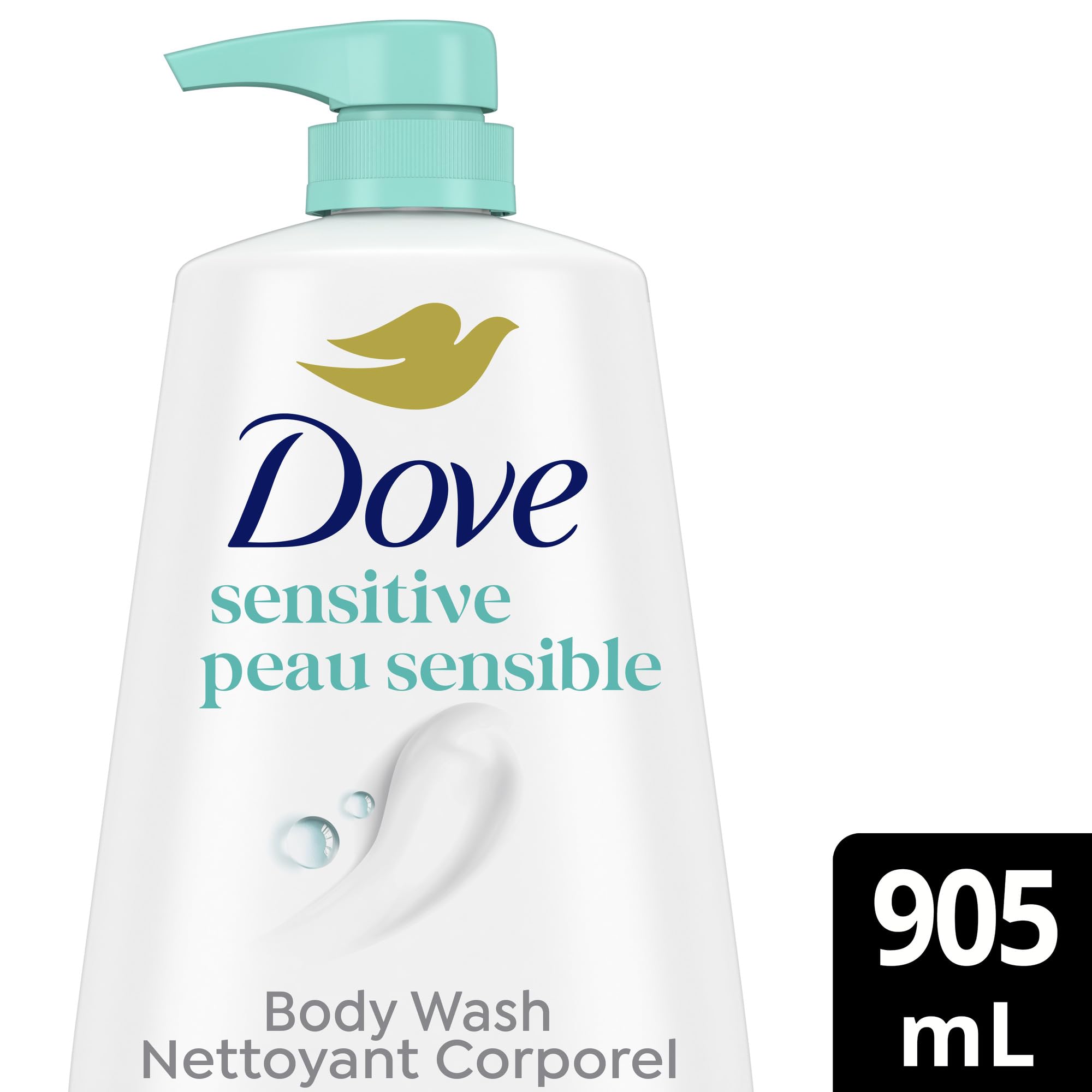 Dove, Body Wash for Softer and Smoother Effectively Washes Away Bacteria While Nourishing Your, Sensitive Skin, 34 Fl Oz (Pack of 3)