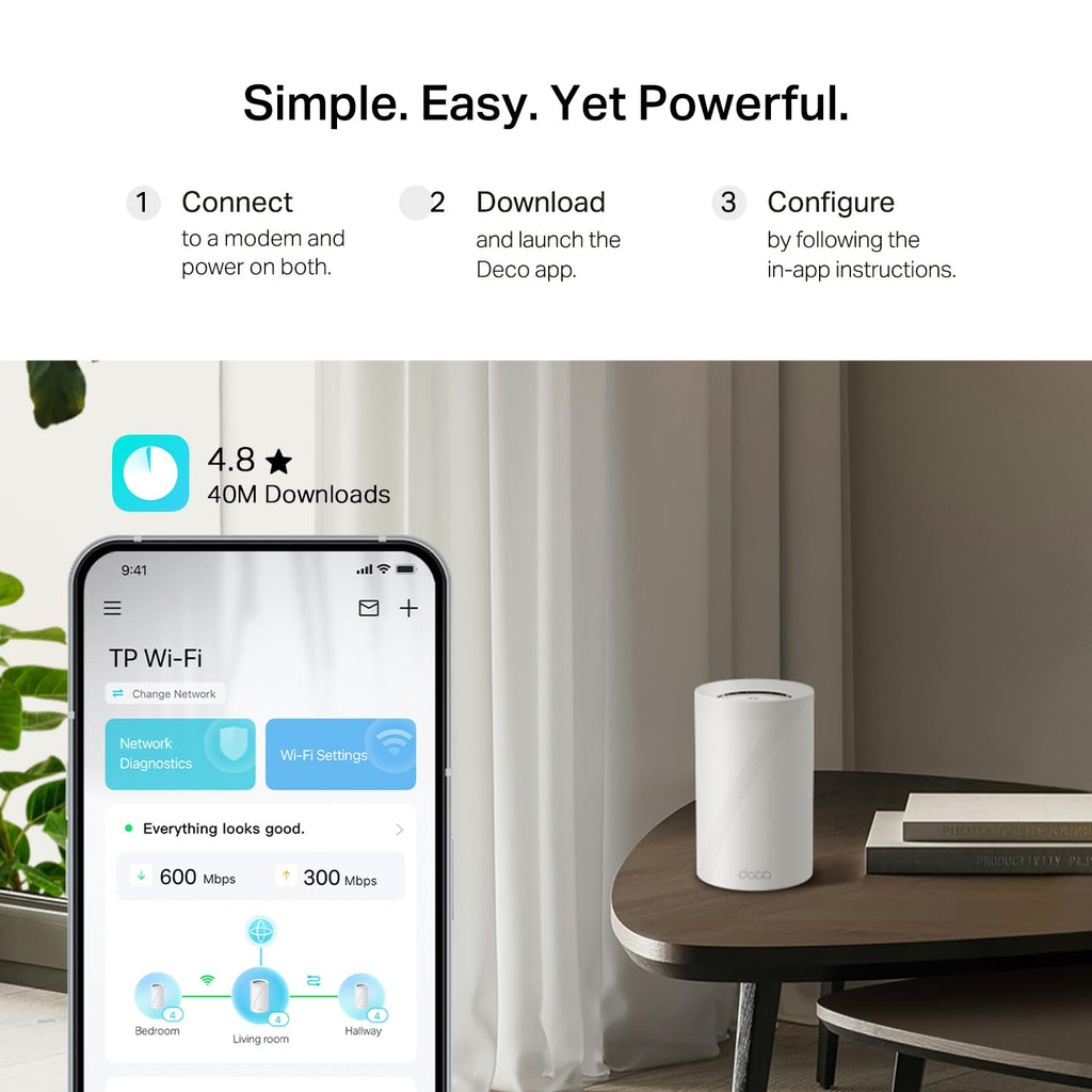 TP-Link Deco 7 Pro BE14000 Tri-Band Wi-Fi 7 Whole Home Mesh System | 8-Stream 14 Gbps | 10G WAN/LAN Port | Up to 8100 Sq.ft, 200 Devices Capacity | 320 MHz, HomeShield, AI-Roaming | BE67 1-Pack Router