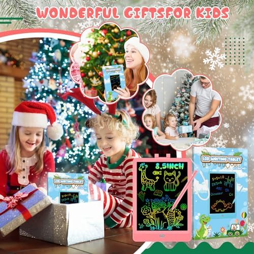 Decute Kids Toys LCD Writing Tablet with Stylus, 8.5 Inch Erasable Toddlers Doodle Board, Reusable Drawing Pad for Kids, Educational Christmas Birthday Gift for 3 4 5 6 7 8 Girls Boys Toddler Pink