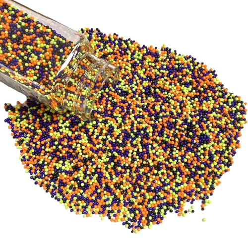 PhilaeEC Halloween Nonpareils Sprinkle 2mm Mini Peals Sprinkle Edible for Cake Decoration Cupcake Topper Cookie Baking Decorations Halloween Christmas Supplies