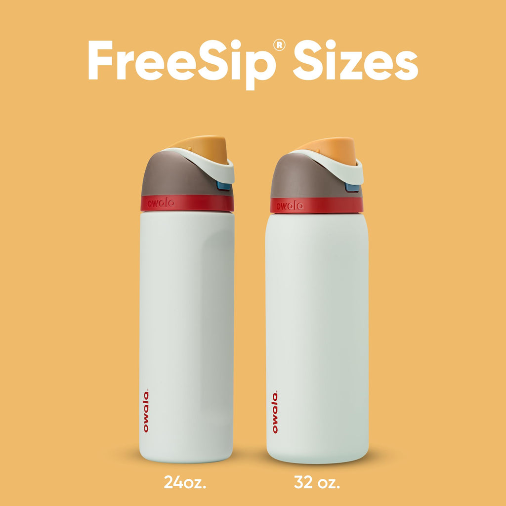 Owala FreeSip Insulated Stainless Steel Water Bottle with Straw, BPA-Free Sports Water Bottle, Great for Travel, 24 Oz, Boneyard