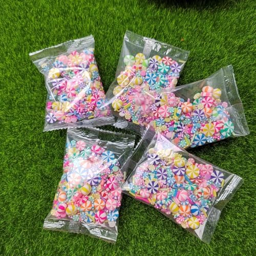 100g Christmas Candy Cane Slices Fake Sprinkles Resin Fake Candy Sprinkles Clay Sprinkle Polymer Sprinkle Polymer Clay Slices for Nail Art DIY Crafts Cake Phone (Multicolor)