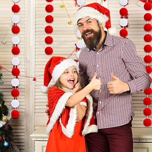 WILLBOND 50 Pcs Christmas Large Pom Poms for Crafts, 2 Inch Halloween Fluffy Pompoms Giant Acrylic Balls Holiday Costume Fuzzy Ball for DIY Crafts Supplies Party Decorations(Red, White)