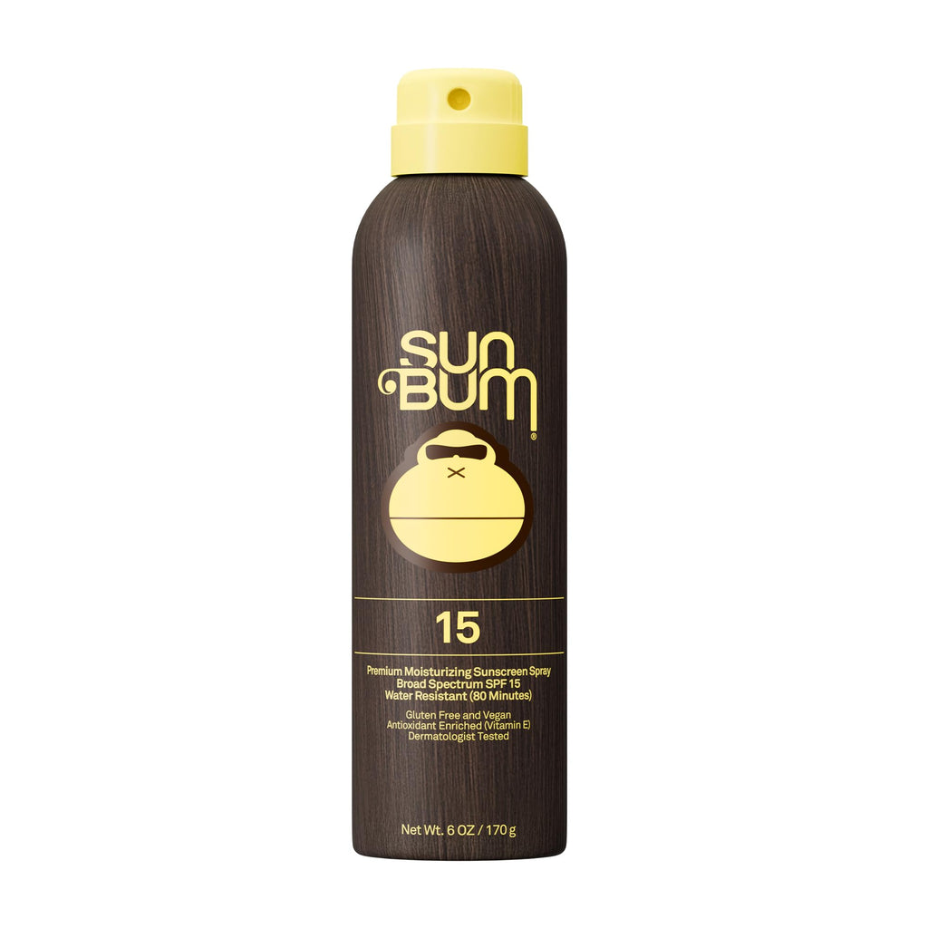 Sun Bum Original SPF 15 Sunscreen Body Spray - Broad Spectrum Moisturizing Sunscreen with Vitamin E - Hawaii 104 Act Compliant (Made without Octinoxate & Oxybenzone) - 6 oz