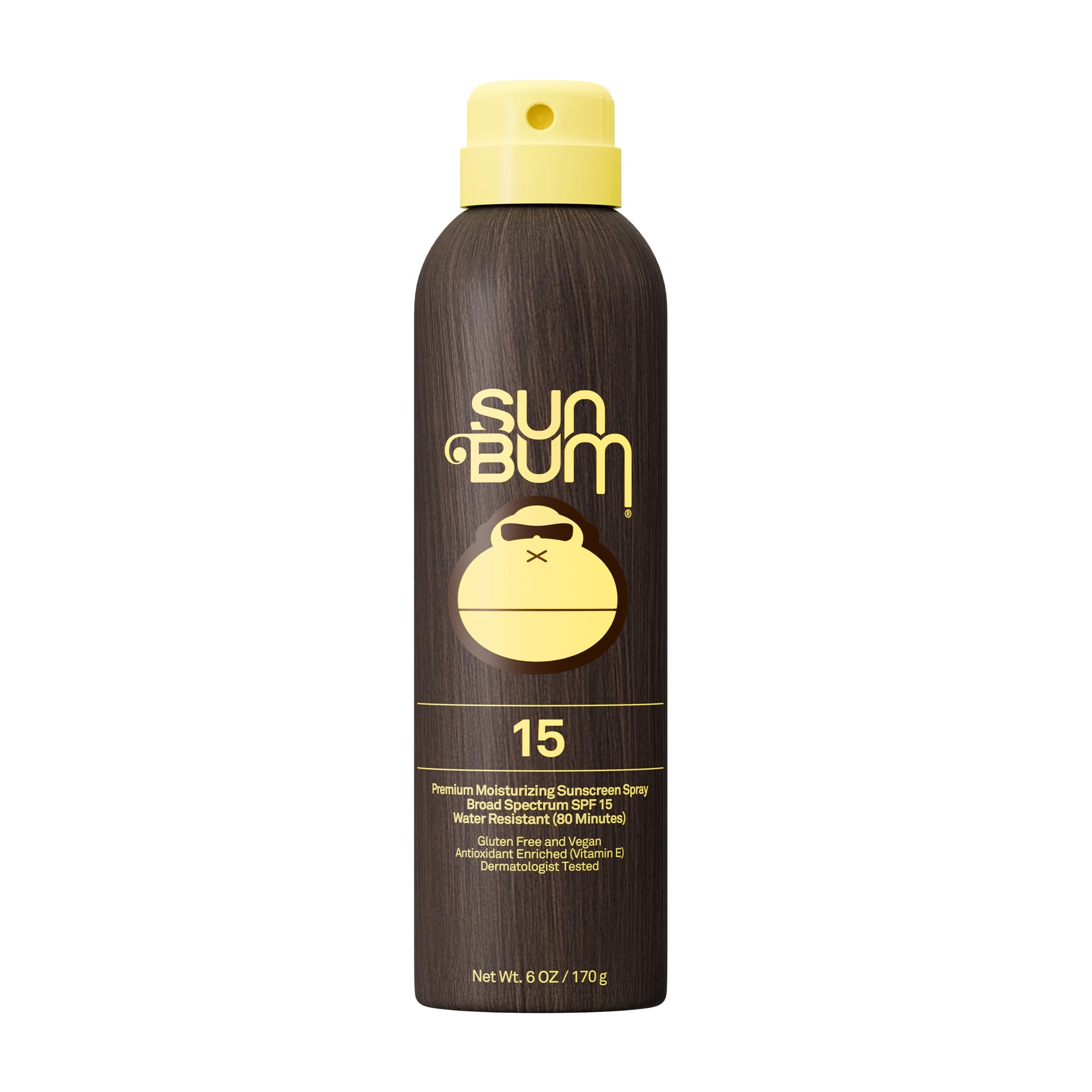 Sun Bum Original SPF 15 Sunscreen Body Spray - Broad Spectrum Moisturizing Sunscreen with Vitamin E - Hawaii 104 Act Compliant (Made without Octinoxate & Oxybenzone) - 6 oz