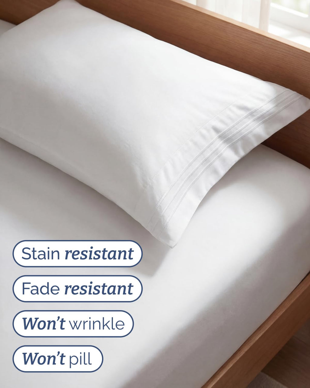 Twin Size 3 Piece Sheet Set - Comfy Breathable & Cooling Sheets - Hotel Luxury Bed Sheets for Women & Men - Deep Pockets, Easy-Fit, Extra Soft and Wrinkle Free Sheets - White Oeko-Tex Bed Sheet Set