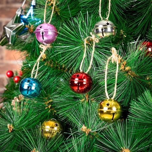 18PCS Large Jingle Bells for Crafts, 1.6" Metal Bell Craft for Christmas Home Holiday Decoration