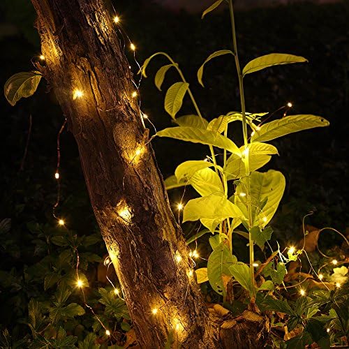 GDEALER 2 Pack 20 Feet 60 Led Fairy Lights Battery Operated with Remote Control Timer, 8 Modes Waterproof Copper Wire Twinkle String Lights Christmas Lights for Bedroom Party Indoor- Warm White