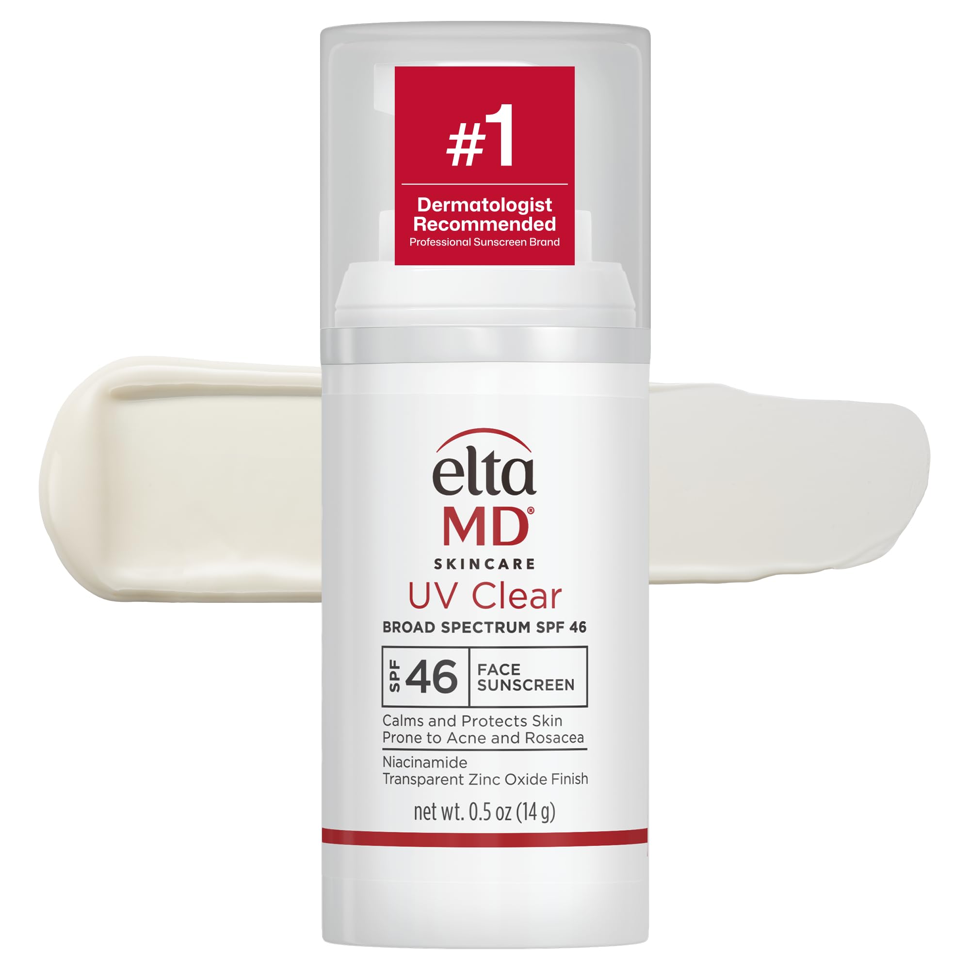 EltaMD UV Clear Face Sunscreen SPF 46, Oil Free Sunscreen with Zinc Oxide, Dermatologist Recommended, 0.5 oz