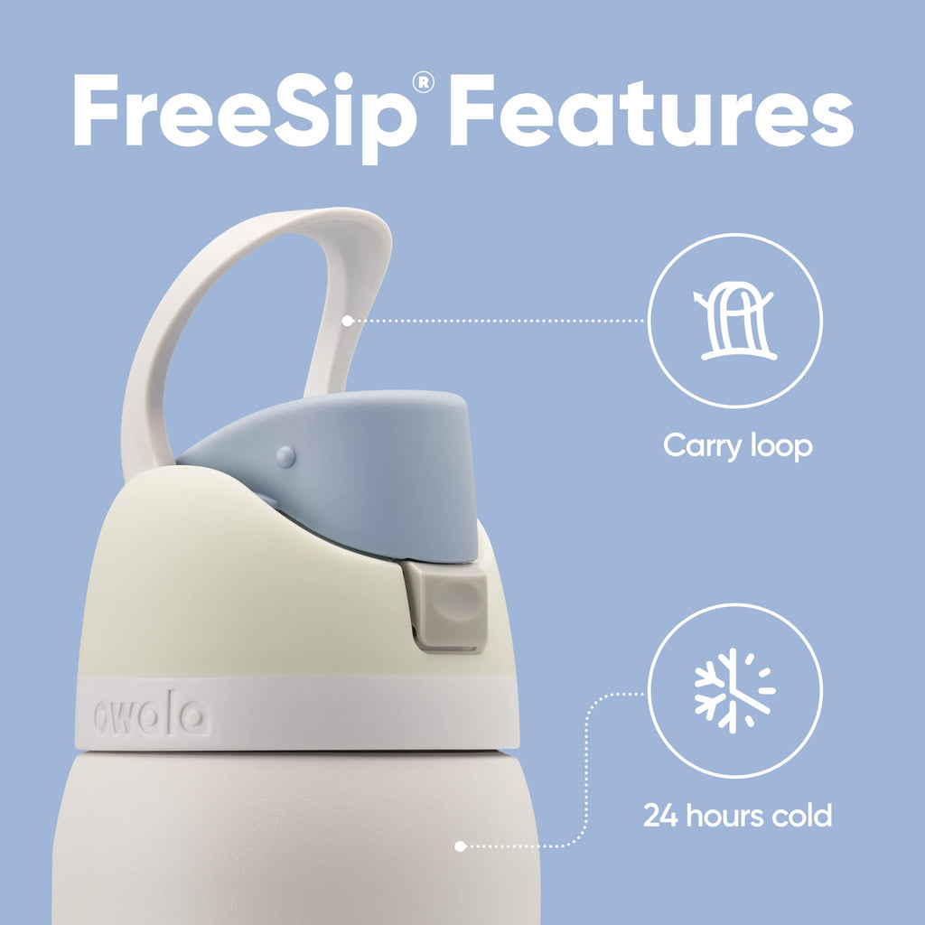 Owala FreeSip Insulated Stainless Steel Water Bottle with Straw for Sports and Travel, BPA-Free, 40oz, Iced Breeze
