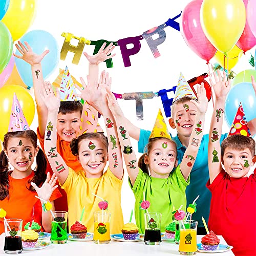 12 Sheets Christmas Temporary Tattoos for Kids, Christmas Party Decorations Winter Christmas Party Supplies for Kids Boys Girls Fake Tattoos Stickers Xmas Party Favors Gifts Holiday Tattoos