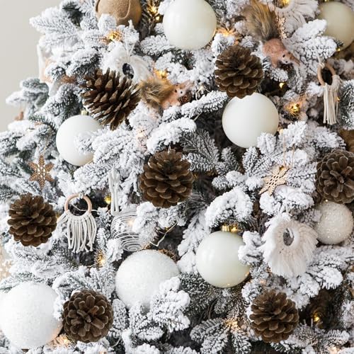 Winlyn 20 Pcs Natural Pine Cone Picks Christmas Pinecone Sprays Pinecones Ornaments with Wired Stems 6.9" Tall for Rustic Christmas Tree Party Floral Arrangements Wreath Crafts Holiday Décor