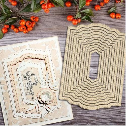 10pcs Christmas Nesting Frame Metal Die Cuts,Spring Square Flower Frame Cutting Dies Cut Stencils for DIY Invitation Card Scrapbooking Album Decorative Embossing Paper Dies Card Making