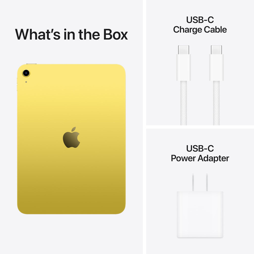 Apple iPad 11-inch: A16 chip, 11-inch Model, Liquid Retina Display, 256GB, Wi-Fi 6, 12MP Front/12MP Back Camera, Touch ID, All-Day Battery Life — Yellow