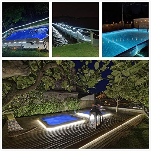 100Ft LED Rope Lights, 1080 LEDs Waterproof Rope Lights, 110V Cuttable Connectable Rope Lights Waterproof Decorative Lighting for Indoor/Outdoor, Halloween and Christmas Decorations(Cold White)
