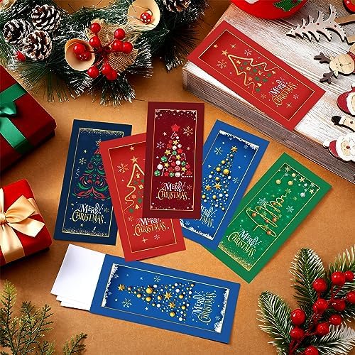 150 Pcs Christmas Currency Envelopes Xmas Money Cash Greeting Card Holder Winter Christmas New Year Greeting Envelopes for Cards Cash Tips Coins Presents Gift Company Bonuses 2.88 x 6.5" (Tree Style)