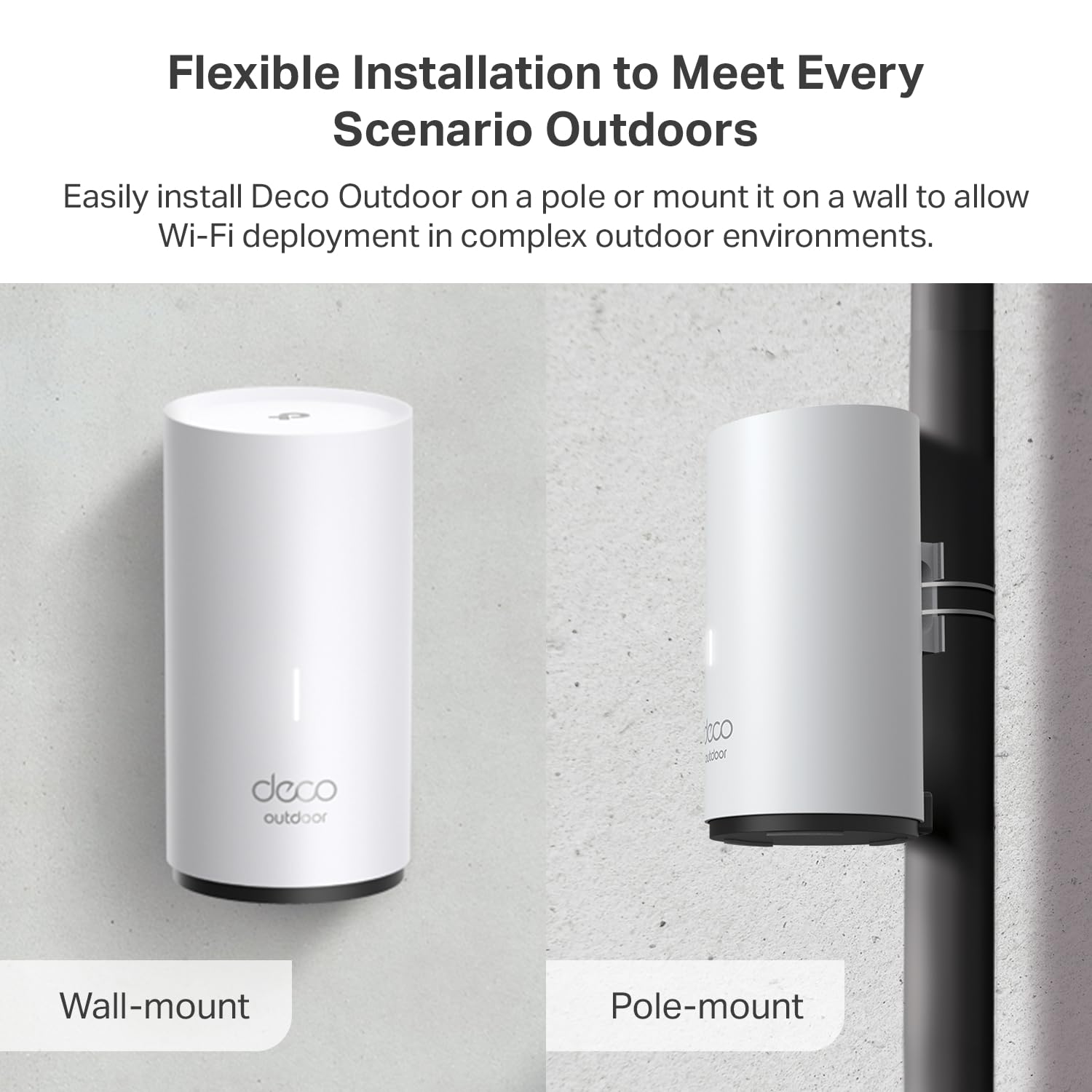 TP-Link Deco Outdoor WiFi (X50-Outdoor) – AX3000 Dual Band WiFi 6, Dual Gigabit Ports, Weatherproof, Works with Deco Mesh, Pole/Wall/Table Mount, 1-Pack