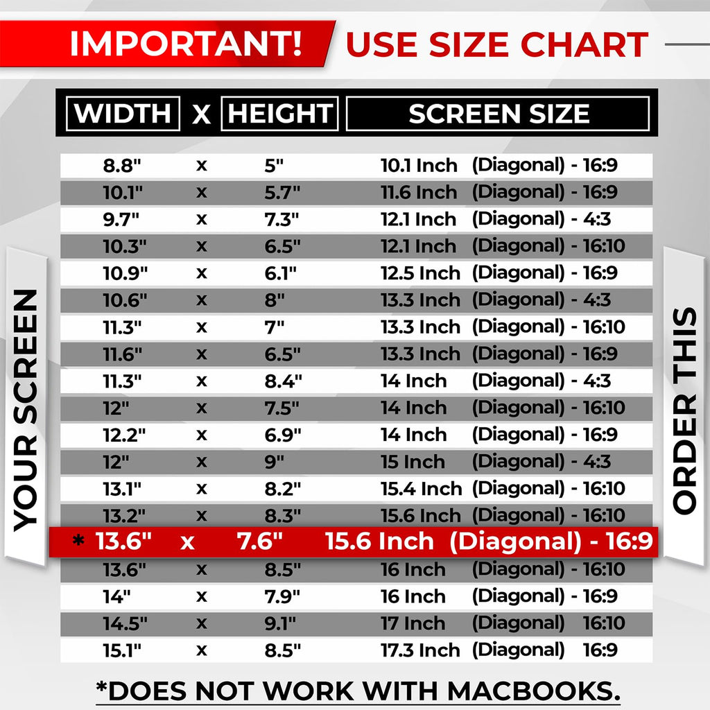 SightPro Magnetic Laptop Privacy Screen 15.6 Inch 16:9 - Patented Removable Laptop Privacy Filter Shield and Protector