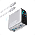 Anker MacBook Pro Charger,140W Max 4-Port GaN USB C Charger Block with Smart Display,Fast Charger USB C Power Adapter,Touch Controls for Macbook,iPad,iPhone 17/16 Series(Include 5FT Cable,Non-Battery)
