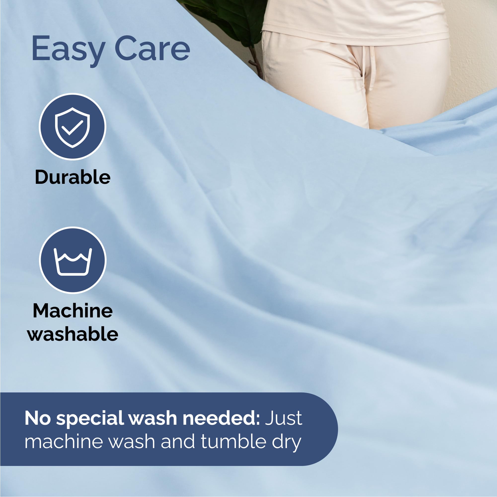 Queen Size 4 Piece Sheet Set - Comfy Breathable & Cooling Sheets - Hotel Luxury Bed Sheets for Women & Men - Deep Pockets, Easy-Fit, Soft and Wrinkle Free Sheets - Light Blue Oeko-Tex Bed Sheet Set
