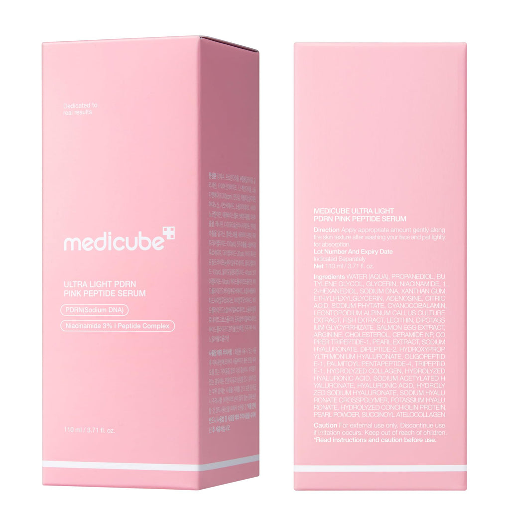 medicube PDRN Pink Peptide Serum with Salmon DNA | Ultra Light Hydrating Serum with Hyaluronic Acid | Fast-Absorbing Glow Care for Skin Clarity | Korean Skincare, 3.71 fl. Oz