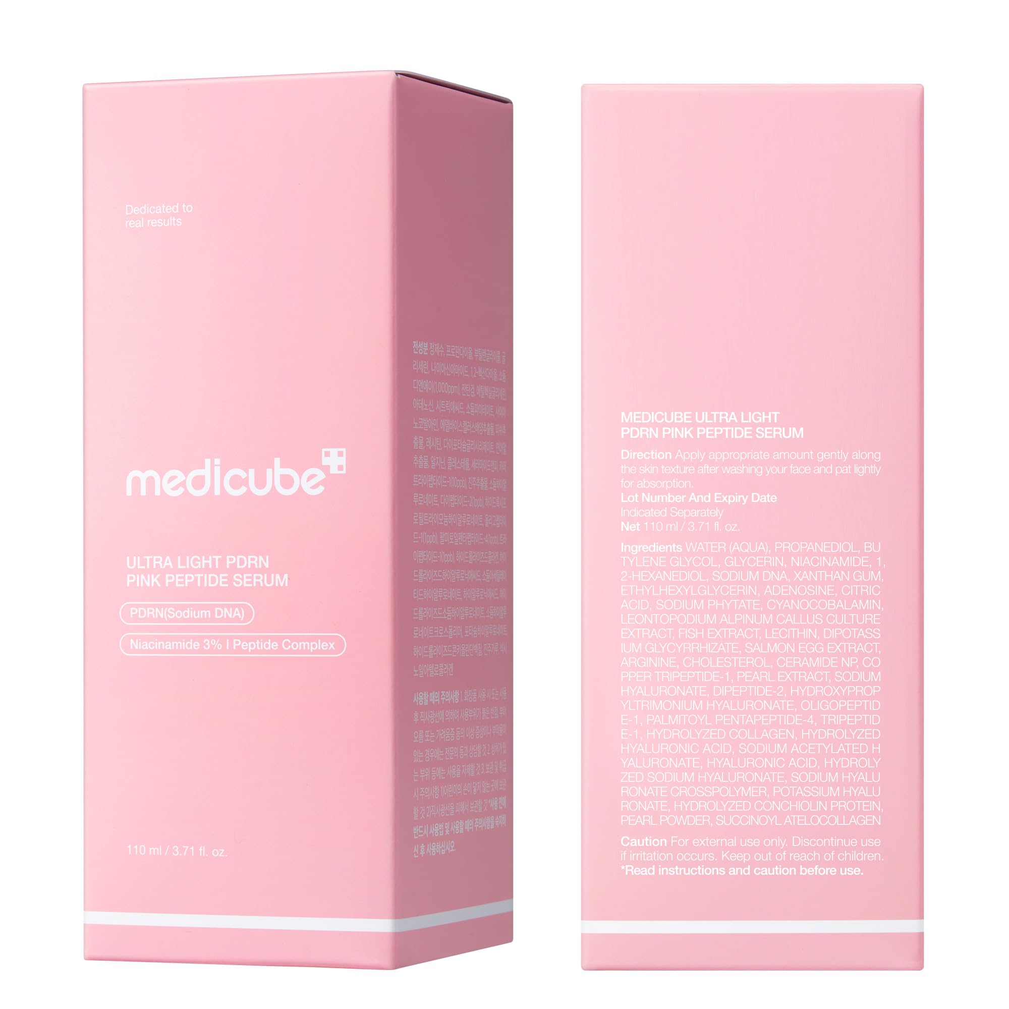 medicube PDRN Pink Peptide Serum with Salmon DNA | Ultra Light Hydrating Serum with Hyaluronic Acid | Fast-Absorbing Glow Care for Skin Clarity | Korean Skincare, 3.71 fl. Oz