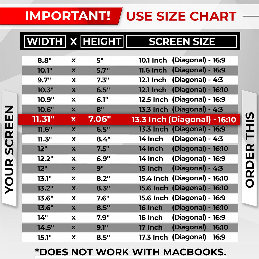 SightPro Magnetic Laptop Privacy Screen 13.3 Inch 16:10 - Patented Removable Laptop Privacy Filter Shield and Protector
