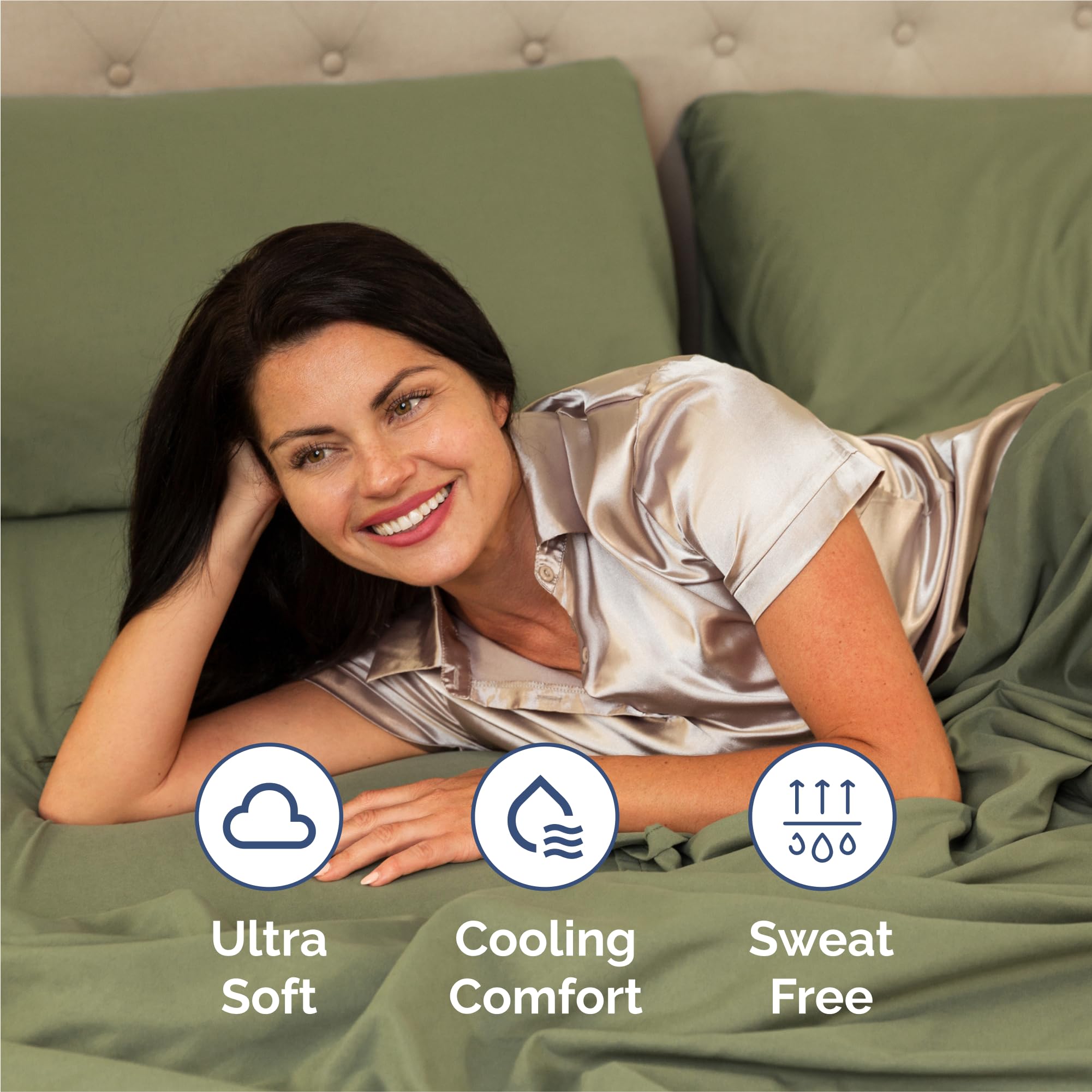 King Size 4 Piece Sheet Set - Comfy Breathable & Cooling Sheets - Hotel Luxury Bed Sheets for Women and Men - Deep Pockets, Easy-Fit, Soft and Wrinkle Free Sheets - Sage Green Oeko-Tex Bed Sheet Set