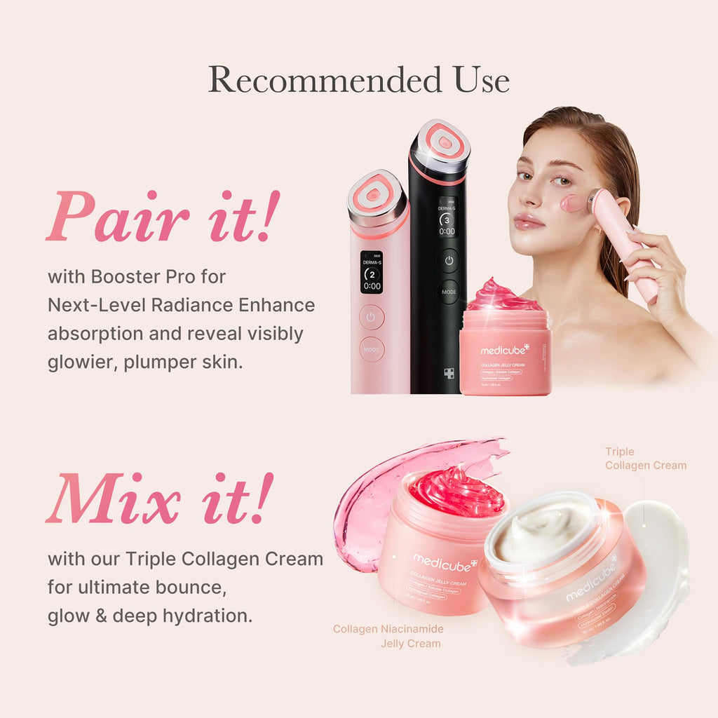 medicube Jelly Cream with Collagen, Niacinamide | Freeze-Dried Hydrolyzed Collagen for Skin Barrier Hydration & 24H Glow | Plumper, Firmer looking skin | 3.71 fl.oz