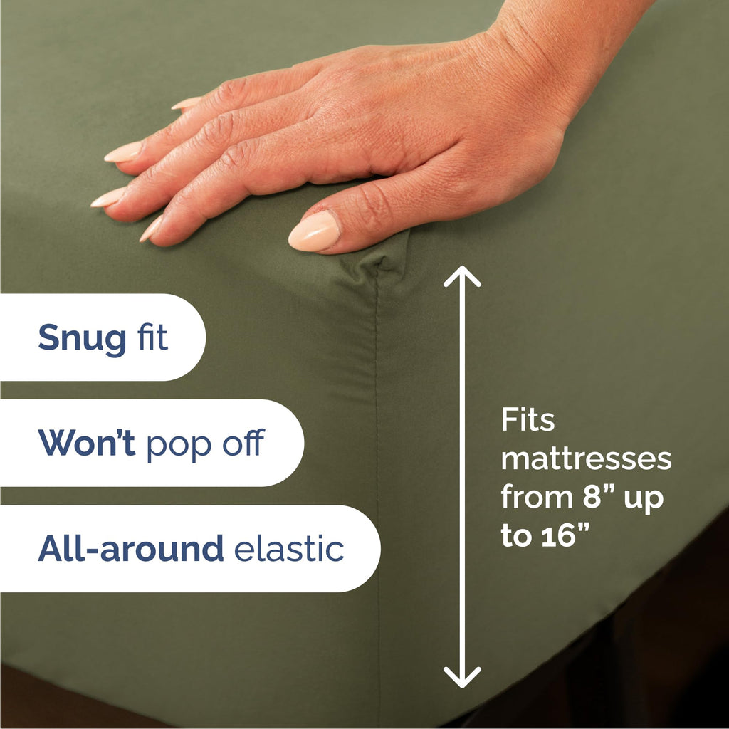 Queen Size 4 Piece Sheet Set - Comfy Breathable & Cooling Sheets - Hotel Luxury Bed Sheets for Women & Men - Deep Pockets, Easy-Fit, Soft and Wrinkle Free Sheets - Sage Green Oeko-Tex Bed Sheet Set